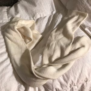 Long skinny white scarf